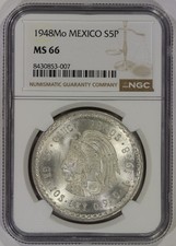 Uncirculated 5 Pesos 1948 Year Mexican Coins (1905-Now) for sale