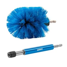 Hex Shank Medium Bristle Cleaning Brush with Extension Wand