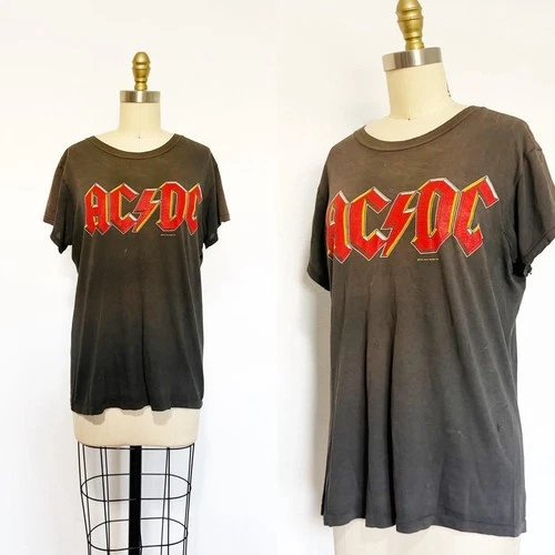 AC/DC T Shirt / Vintage Concert T Shirt / Tour T Shirt 1970s vintage concert t-shirt, vintage, size M, single stitch, B+ condition