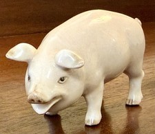 Luxury Herend Porcelain Pig Figurine Made in Hungary, circa, 1915-1930