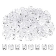 140 Pcs Clothes Hanger Markers, 5XL Size Tag Fit 3mm Rod, Clear