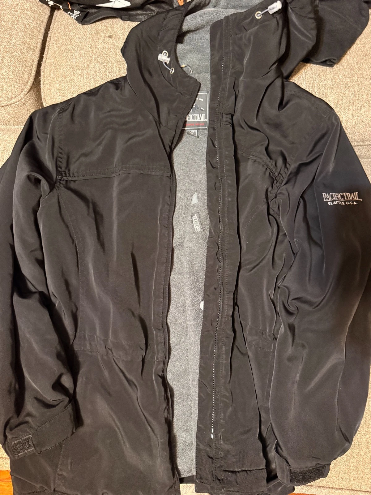 Black Pacific Trail Zip Up Windbreaker Outdoor Wear Size Small