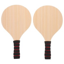 2Pcs Reusable Wood Pickleball Rackets with Soft Grip Lightweight Sports Paddle