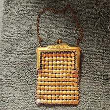 Antique Mesh Gold-tone Coin Purse With Clasp 2.5