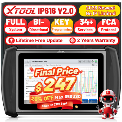 XTOOL IP616 V2.0 OBD2 Scanner Key Programming Full System Auto Diagnostic Tool