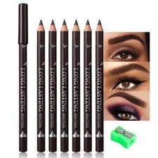 6Pcs Eyebrow Pencils for , Wooden Hard-Core Dark Brown Eyebrow and Eyeliner P...