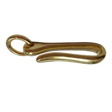 2 Size Retro Solid Brass KeyChain Key Ring Belt U Hook Wallet Chain Fish Hook B