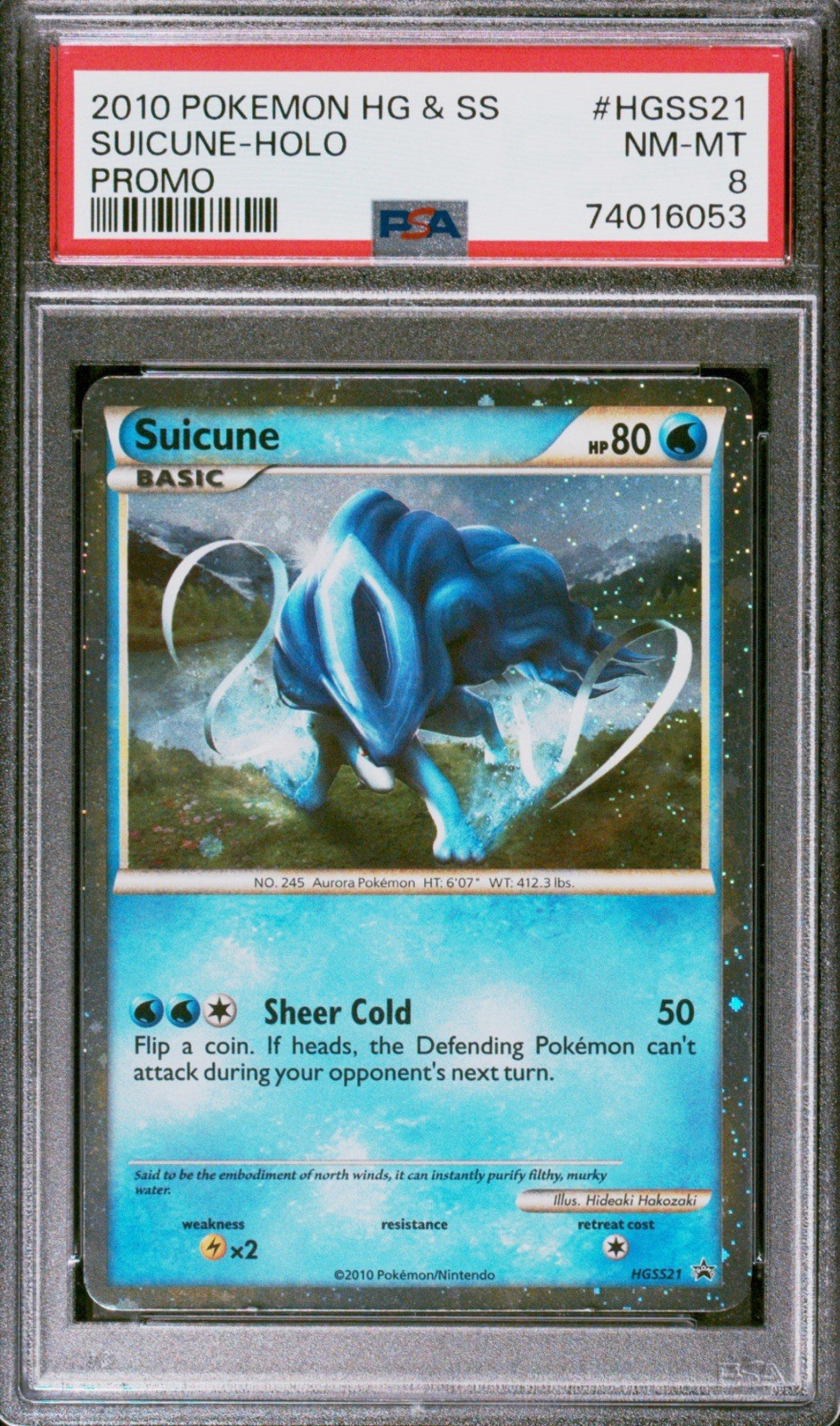 2010 Pokemon Heartgold & Soulsilver #HGSS21 Black Star Promo Suicune Holo PSA 8