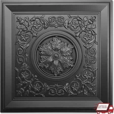 12-Pack Waterproof 3D Drop Ceiling Tiles Glue Up Panels Ceiling Decor Upgrade US