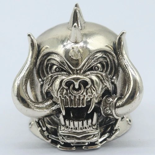 Buy 4 Get 1 Free 3D Motorhead Warpig Skull Mens Present Silver Rings