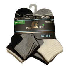 Russell Performance Socks Ankle Multi Athletic Active Arch Support Size M/M Boys