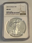 2015 Silver Eagle Dollar $1 - NGC MS 69
