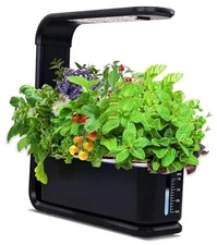  Hydroponic Growing System, 12-Pod Indoor Garden with LED Grow Light & Black