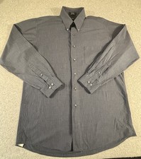 Calvin Klein Mens 16 34/35 Navy Blue Button Down Dress Shirt Large