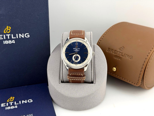 Breitling Premier Automatic A37340 40mm Blue Dial Stainless Steel Box Booklet