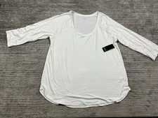 ANA A New Approach Top Womens 2XL White Long Sleeve Rayon Blend NWT