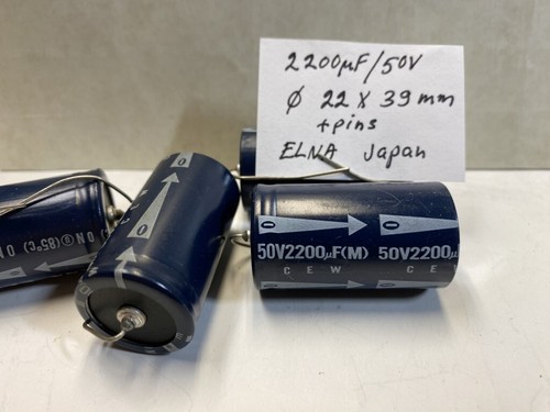 2200uF 50V ELNA Japan ELKO axial capacitor. - Afbeelding 2 van 3
