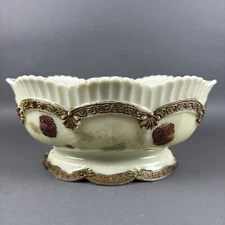 Northwood EAPG Antique Uranium Milk Glass Bowl Chrysanthemum Sprig Custard