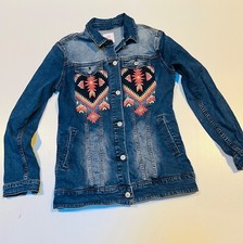 Lularoe Jaxon Jeans Jacket. Women Sz S Embroidered Cotton
