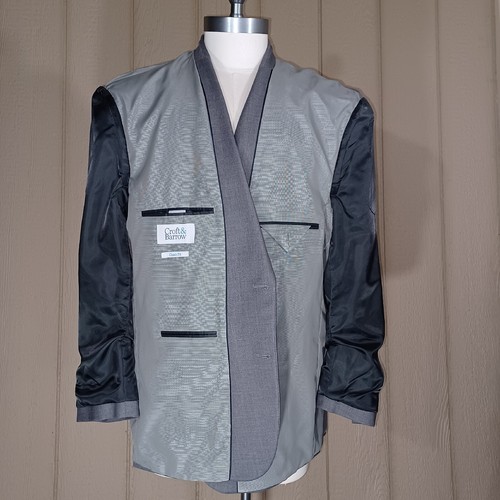 CROFT & BARROW Blazer Mens 48R Gray Suit Jacket Sport Coat Interview Dressy EUC - Picture 10 of 12