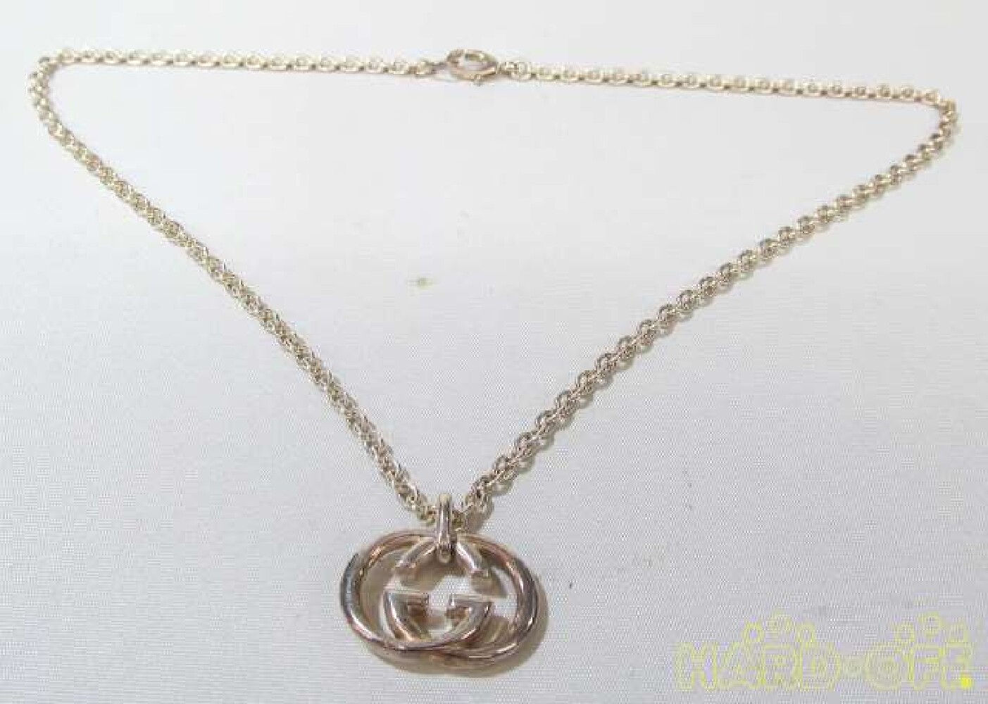 Gucci Silver Double G Necklace w/Bag 