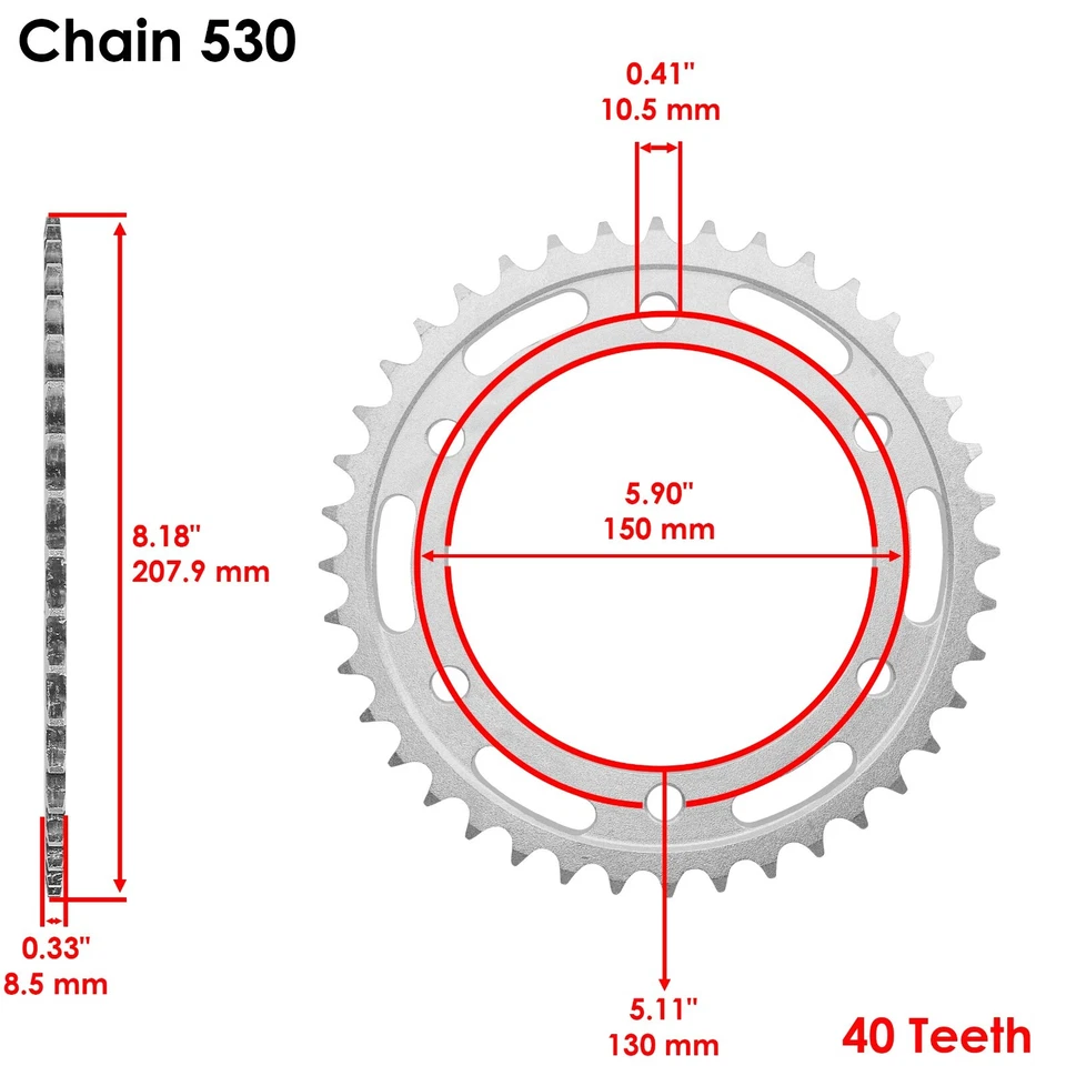 Kit de cadena de transmisión y piñones de junta tórica para Yamaha FJ1200 1986-1993 Foto 4 de 4