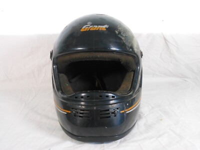Vintage Grant Motorcycle / Snowmobile Full Face Helmet, Black