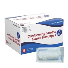 Dynarex White Conforming Bandage Sterile 3" x 4-1/10 Yd 3113 12 per Box