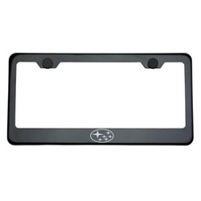 Marco de matrícula de acero inoxidable T304 cromado negro con logotipo de Subaru grabado láser