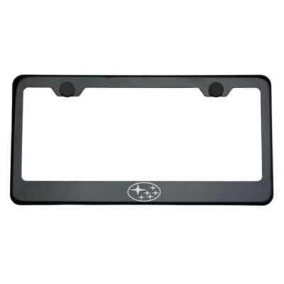 #ad #ad Black Chrome Subaru Logo Laser Engraved T304 Stainless Steel License Plate Frame $19.95