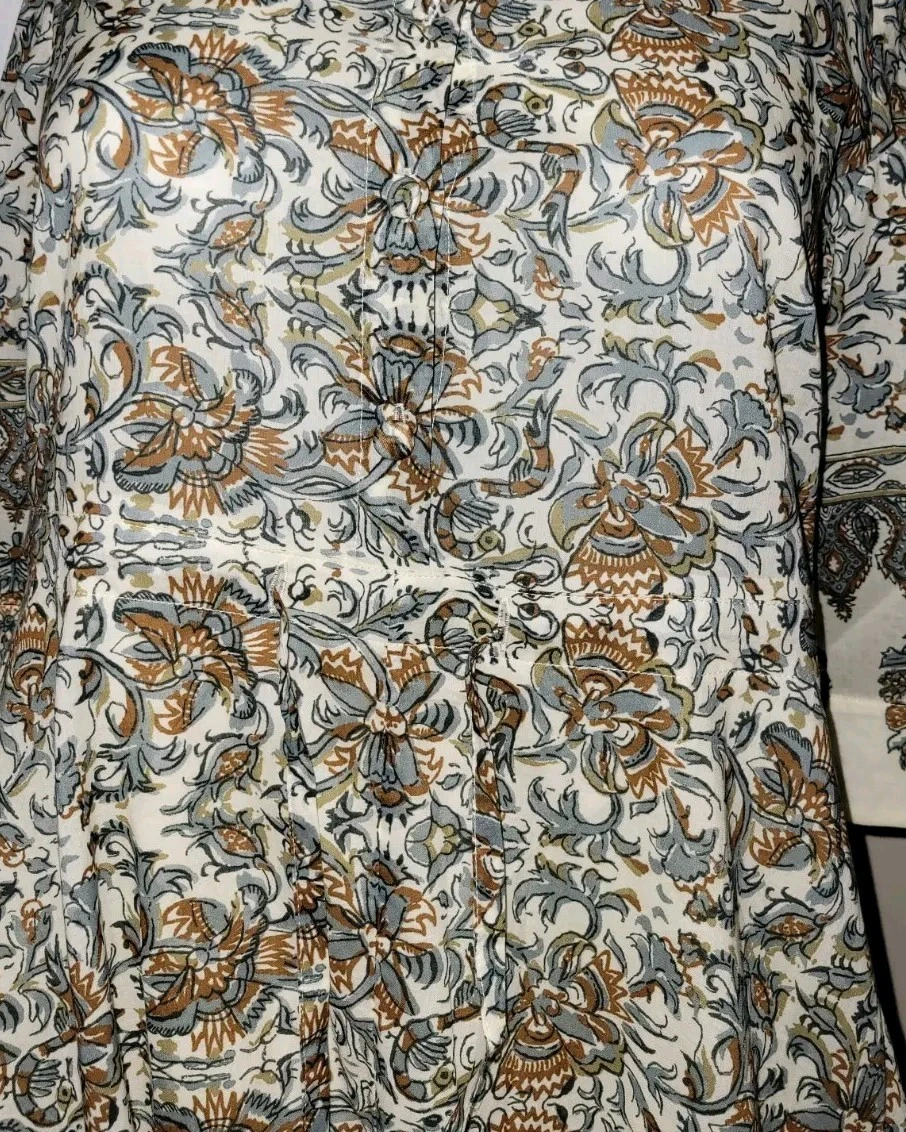 Abito camicia stampata Tory Burch XS Indienne copertura fino a $448