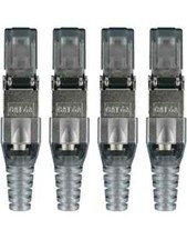 4 Pack RJ45 Connector Tool-Free Plug for Cat6 Ethernet Cable Gray B5