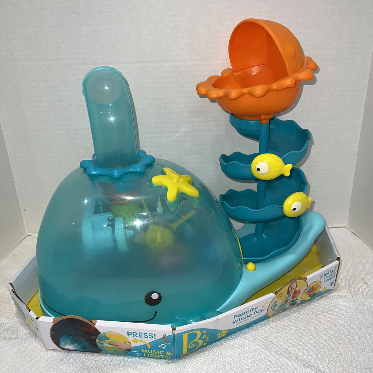 Poppity Whale Pop 4 Balls Music Toy Game Sound Lights Tested Toy | eBay