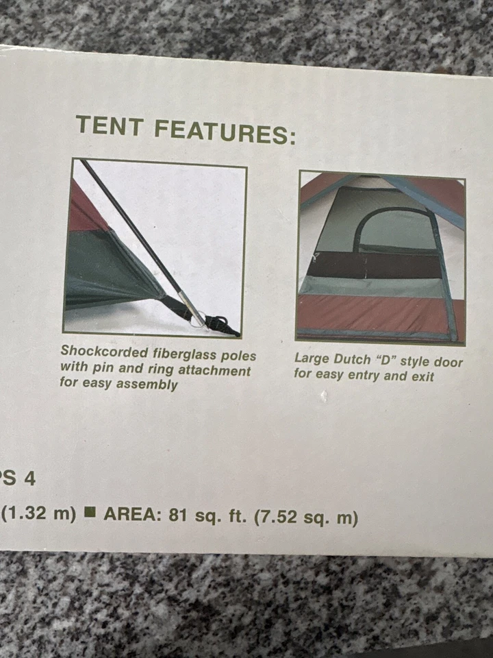 Tienda de campaña Wenzel para 4 personas al aire libre, 9’x9’, ligera 11 libras mochilero Foto 4 de 4