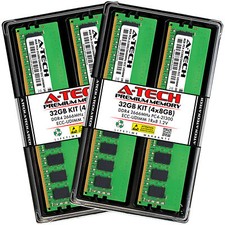 32GB 4x 8GB PC4-2666 ECC UDIMM Dell PowerEdge T130 R240 R230 R250 T30 Memory RAM
