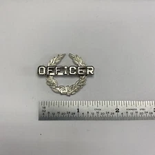 Officer In Wreath- Silver - Pin &Clutch -NEW- Brass Rank Insignia - Per Piece