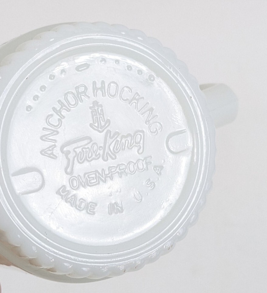 Vintage Fire King Milk Glass Mug Cenex Gas & Oil Advertising Durand