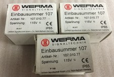 Lot Of 3, Werma Signaltechnik, Einbausummer 107, 107.010.77, 115V 1175C, Box 2