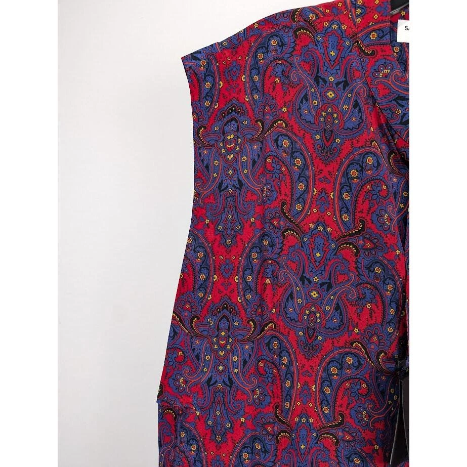 SAINT LAURENT (YSL) Camicia senza maniche Saint Laurent Paris Chemise Sans Manches in seta nuova con etichette 42