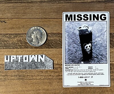 Lifted Research Group LRG Missing  Panda Lighter Sticker Decal Vintage NOS 420
