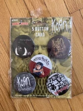 vintage KORN Lapel (5) Pin Set KORN Untouchables button Set New Rare giant 2002