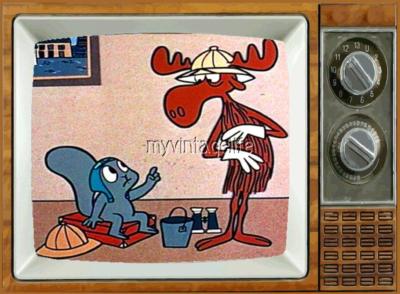 ROCKY & BULLWINKLE  TV Fridge MAGNET 2'' x 3'' art SATURDAY MORNING CARTOONS