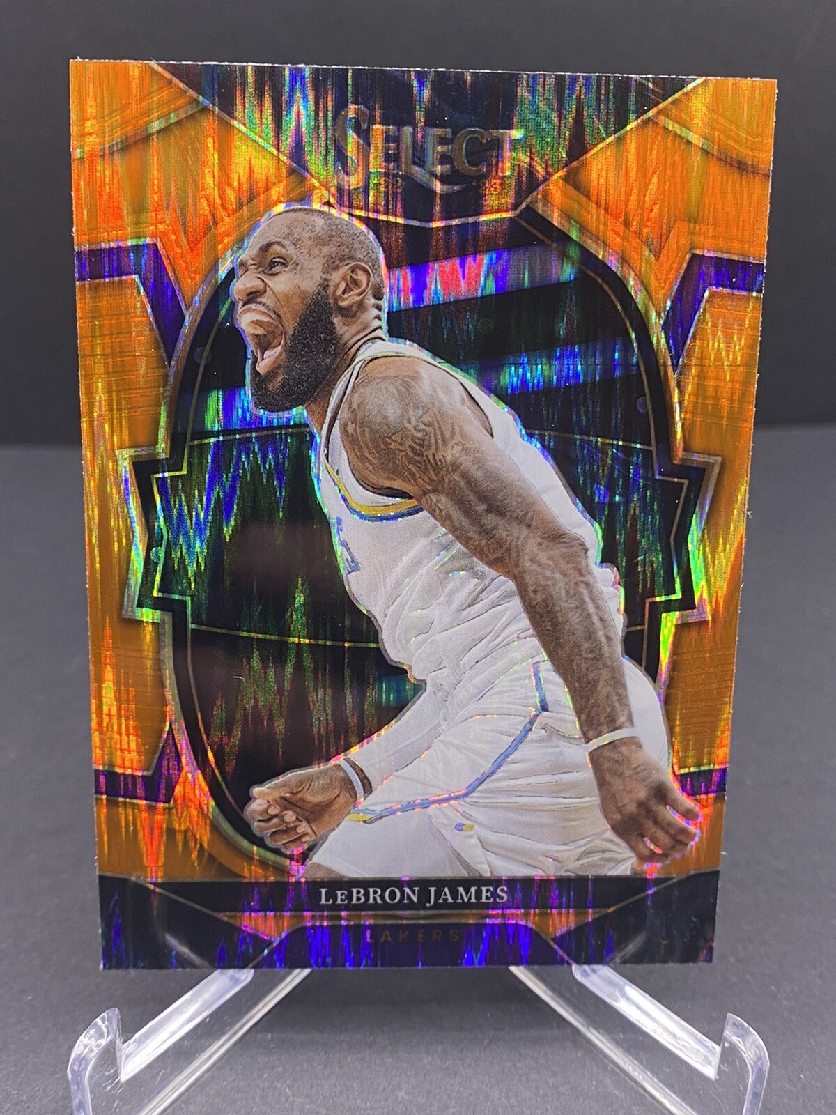 2022-23 Select LeBron James Concourse Orange Flash Prizm #26 Lakers