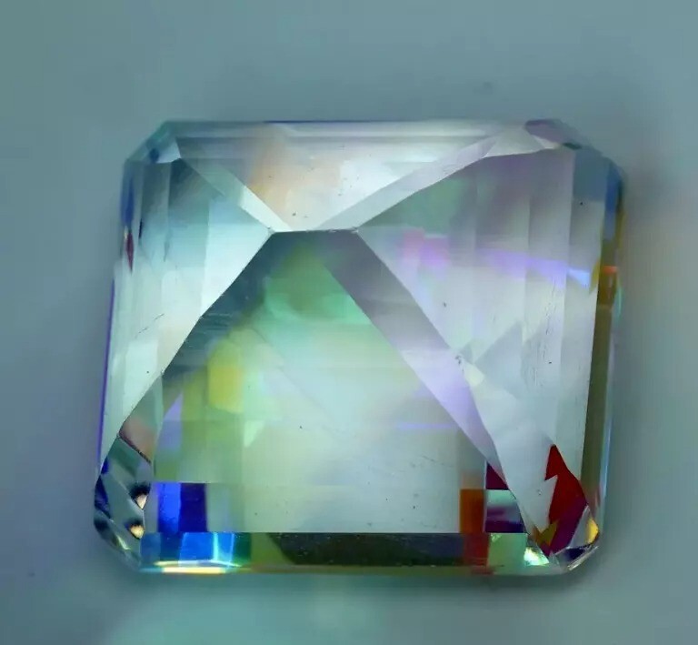 80.56 CT+ Natural Rainbow Color Radiant Mystic Topaz Certified Loose
