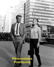 AUDREY HEPBURN & GEORGE PEPPARD 8x10 Lab Photo CANDID "BREAKFAST AT TIFFANY'S"
