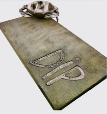 Wooden Serving Tray with Pewter Crab Serving Bowl