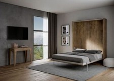 Letto matrimoniale a scomparsa Tokyo noce