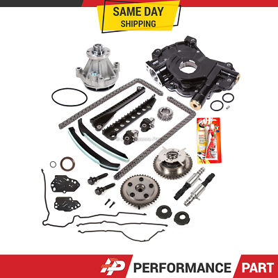 Timing Chain Kit  VCT Selenoid Cam Phaser Oil Water Pump for 04-10 Ford 5.4L 24V
