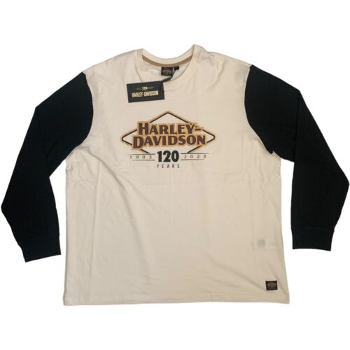 T-shirt a maniche lunghe Harley Davidson taglia 3XL 120th Anniversary Edition nuova - Foto 1 di 16