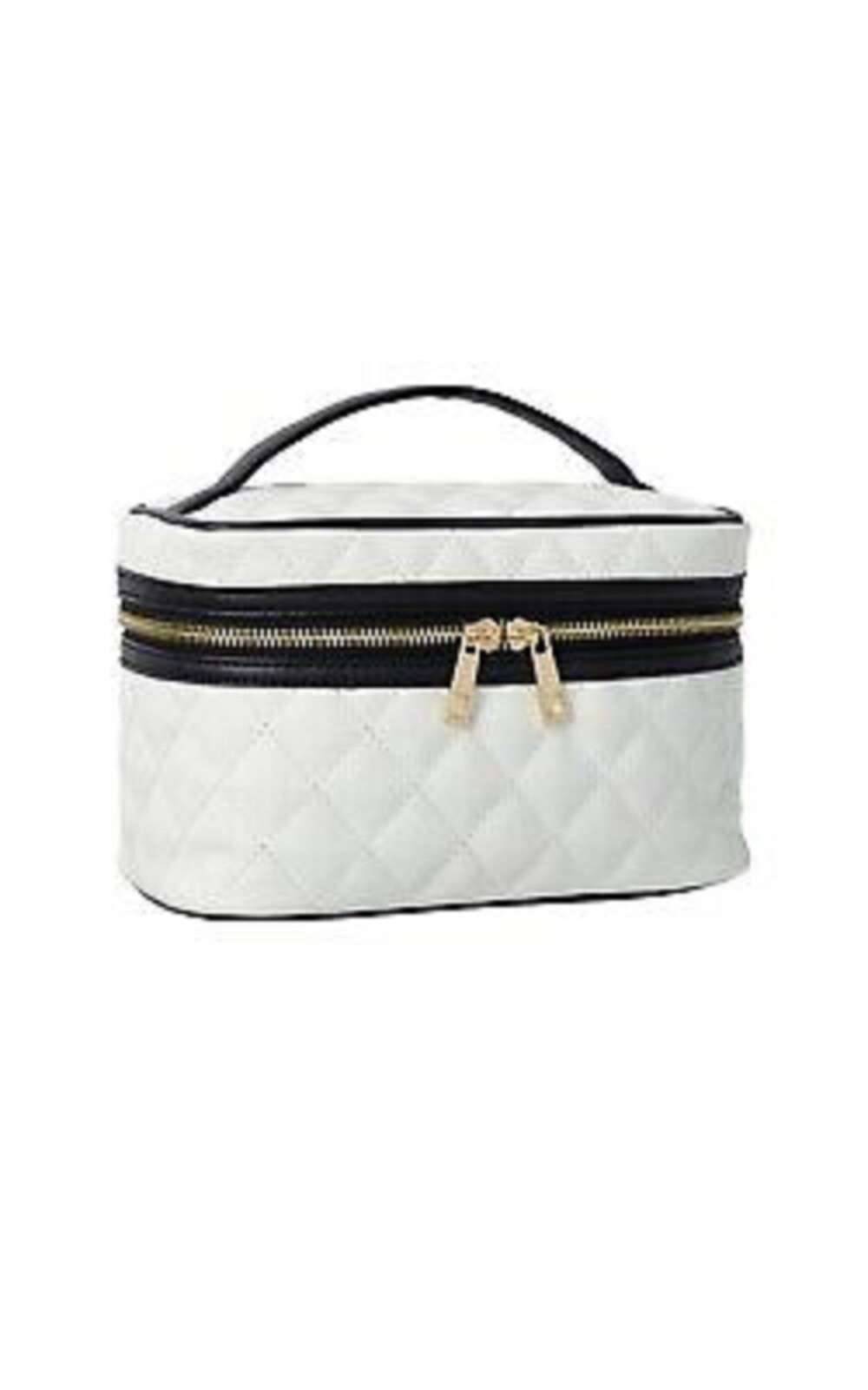 Ulta Beauty Quilted Makeup Train Case Black White eBay